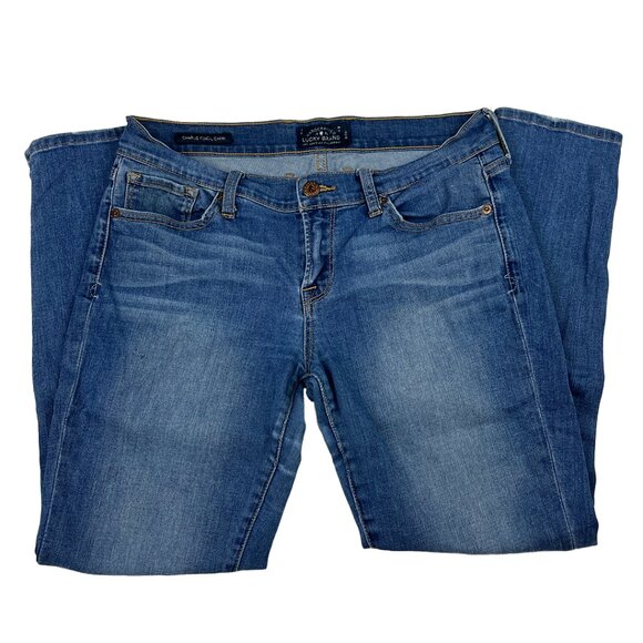 Lucky Brand Charlie Pencil Carpi Blue Jeans Size 6/28 Medium Wash Mid Rise Crop - Picture 1 of 16